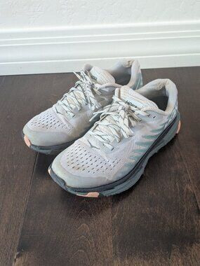 HOKA Torrent 3 Trail Running Shoes Women’s 7.5B Gray Lightweight Trail Sneakers